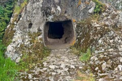 domus de janas and nuraghe of santu Barbara ancient nuragic tombs in Bauladu sardinia central