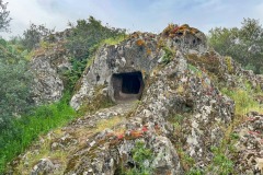 domus de janas and nuraghe of santu Barbara ancient nuragic tombs in Bauladu sardinia central