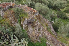 domus de janas and nuraghe of santu Barbara ancient nuragic tombs in Bauladu sardinia central