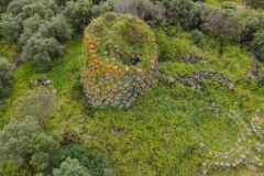 domus de janas and nuraghe of santu Barbara ancient nuragic tombs in Bauladu sardinia central