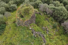 domus de janas and nuraghe of santu Barbara ancient nuragic tombs in Bauladu sardinia central