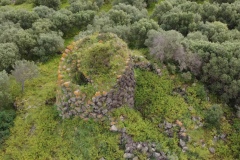 domus de janas and nuraghe of santu Barbara ancient nuragic tombs in Bauladu sardinia central