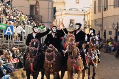 Oristano, Sardinia, ITALY - February 9th, 2024 -riders of the Sartiglia race directed by su componidori